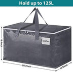 Fabspace Heavy Duty Moving Bags, 125L Collapsible Storage Totes, 8-Pack - Image 2