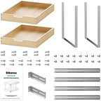 Sikarou Wood Pull Out Cabinet Organizer 2 Tie 14" W x 21" D, Heavy-Duty Sliding Drawers for Inside Cabinets Storage and Organization for Kitchen, Pantry, Bathroom - Image 6