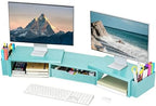 Spacrea Dual Monitor Stand Riser with Drawer and 2 Pen Holders by Spacrea
