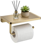 TRUSTMI Toilet Paper Holder with Phone Shelf, Zinc Alloy, Brushed Gold by TRUSTMI