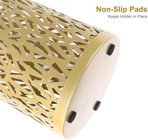 Metal Round Umbrella Stand Rack,Free Standing Umbrella Holder Bin, Canes Walking Sticks Holder for Entryway, Home, Office,Gold - Image 3