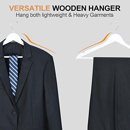 Wooden Hangers 30 Pack, Wood Hangers with Extra Smooth Finish - Image 5