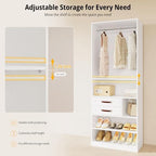 IRONCK Closet Organizer System with 2 Drawers & Adjustable Shelves, 29.6" - Image 5