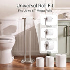 Hoimpro Toilet Paper Holder Stand Bathroom Free Standing Brushed Nickel - Image 7