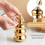 Gold Bathroom Accessory Set, 3-Piece Gold Ceramic Bath Accessories Set with Tray, Lotion Dispenser, and Tumbler for Luxurious Bathroom Decor - Image 6