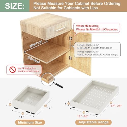 Fokyfok 2Pc Pull out Cabinet Organizer,11"-16"W,17"-24"D,Expandable - Image 2