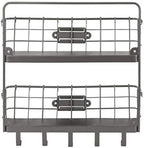 Spectrum Mail and Key Organizer for Wall, Vintage 2-Tier Mail Holder for Wall with 5 Key Hooks, Farmhouse Entryway Key and Mail Holder, Hanging Mail Organizer Rack for Letters Bills, Industrial Gray - Image 5
