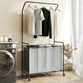 ROMOON Laundry Hamper Sorter Cart, 4 Section Organizer with Hanging Bar by ROMOON