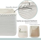 COMFY-HOMI 3PACK Cotton Rope Square Basket with Handles for Shelves| Storage|Baby Basket for GIF|Shoe Basket for Organizing|New13.5" x 11" x 9.5" for Living Room - Image 4
