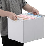 HOONEX Large Collapsible Storage Bins, Linen Fabric, Pack of 2, Storage Baskets with Wooden Carry Handles and Sturdy Heavy Cardboard, for Home, Office, Car, Nursery, White - Image 6