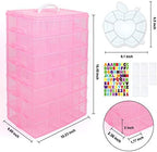 Inscraft 7 Tier Craft Storage Boxes with Compartments, 70 Adjustable Plastic Organiser Storage Boxes for Crafts, Beads, Screw, Washi Tap, Stackable Storage Sorting Box for Toys, Crafts, Art Supplies - Image 3