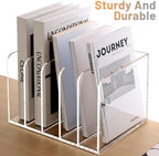 SANRUI Clear Acrylic File Organizer for Desk 5-Section Upright File Sorter - Image 4