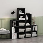Furinno PASIR Book Shelf, 2-Tier Modern Bookshelf, Open Shelves Bookcase 9 x 12 x 21, Easy Assembly, for Living Room, Bedroom, Home Office, Blackwood - Image 2