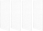 Heavy Duty Commercial Grade Gridwall Panels – Grid Panel for Any Retail Display, 2’ Width x 5’ Height, 4 Gridwall Panels Per Carton (White Finish) by Home