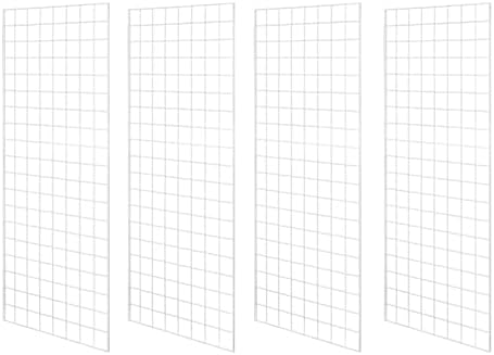 Heavy Duty Commercial Grade Gridwall Panels – Grid Panel for Any Retail Display, 2’ Width x 5’ Height, 4 Gridwall Panels Per Carton (White Finish) by Home