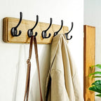 Dseap Coat Rack Wall: Patented, Heavy-Duty, 17.4" Long 5-Double-Hooks Wooden Wall Mounted Coat Rack Coat Hanger Hook Rail for Winter Coats Hat Jacket Clothing, Weathered Brown, Pack of 2 - Image 4