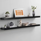 Homeforia 48 Inch Floating Shelves, High-End Solid Pine Wood, Set of 2 by Homeforia