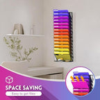 15-Tier Wall File Organizer and Hanging File Organizer with Base, Black - Image 4