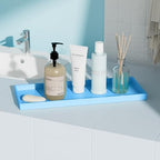 Vanity and Bathroom Tray, 15" ABS Countertop Organizer,Waterproof Vanity Tray for Toilet Tank,Perfume,Soap,Keys,Bathroom Accessories,Kitchen and Bath Trays,Non Slip Small Trays,Blue,2 Pack - Image 3