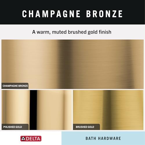 Delta Mylan 4-Piece Bathroom Set Champagne Bronze 18" Towel Rack, Toilet Paper Holder, Hand Towel Holder, Hook| Bathroom Accessory Set Towel Holder 4-Piece Hardware MYN64-CZ - Image 5