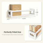 3 Pack Solid Wood Floating Shelves for Wall, Nursery Bookshelf, White - Image 2