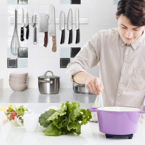 Ninonly 20 Inch Magnetic Knife Holder for Wall, Stainless Steel Knife Strip - Image 6