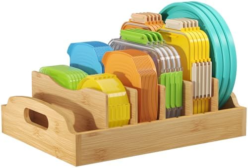 Lifewit Bamboo Lid Organizers for Inside Cabinet with 6 Sections by Lifewit
