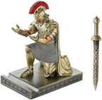 Roman Praetorian Prefect Warrior Knight Pen Holder Desk Ornament Bronze - Image 2