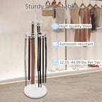 66.1 Inch Tie Rack Belt Display Shelf, Floor Standing Belt Hanger 2 Tier Retail Scarf Stand Jewelry Necklaces Organizer Shawls Purse Shelf for Clothing Store Home (White) - Image 5