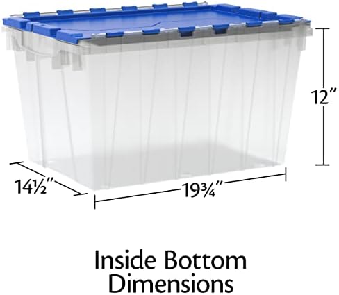 Akro-Mils KeepBox 12G Storage Box, Lid Attached, Stackable, Clear/Blue 6pk - Image 3