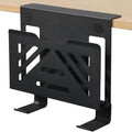 MAXECHO Desk Side Storage, Under Desk Laptop Mount, Table Side Hanging File Organizer, No Drill Clamp On Cable Management Tray, Laptop Holder with 2 Hooks for Office and Home, Load 22 Lbs by MAXECHO