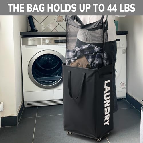 Goodpick 75L Roling Dirty Clothes Hamper with Removable Wash Bag for Dorm - Image 6