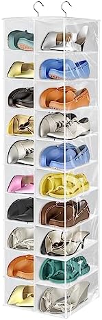 Libeder 20 Section Hanging Shoe Organizer & Storage for Closet, White by Libeder