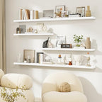 Dreamland 20 Inch Floating Shelves for Wall, Set of 3, White - Image 7