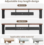 Under Desk Cable Management Tray, Expandable 25.2"–38.6" Cable Tray,Black - Image 3