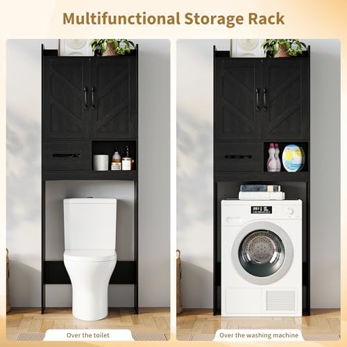 Garvee Over the Toilet Storage Cabinet with Adjustable Shelf, Black - Image 5