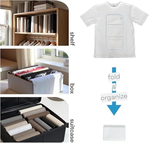 PLIIO 10-Pack Medium Filers, Foldable Clothes Organizer - Durable Tshirt Folder - Shirt Folding Organizer for Wardrobe Drawer - Image 3
