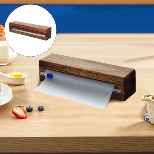 Wooden Cling Wraps Holder with Slide Cutter Storage Box - Image 7