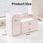 Makeup Organizer Countertop with Makeup Brush Holder,Pink - Image 2