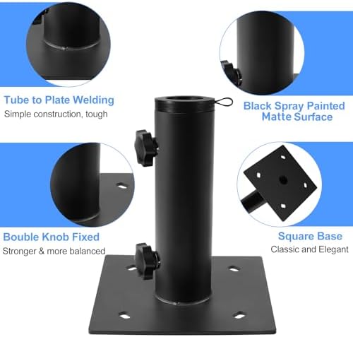 Bolt on Umbrella Base, In Ground Umbrella Stand for Lawn Concrete Mount - Image 3