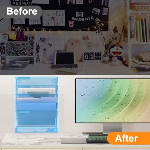 Kuntine.B Wall File Organizer Office Hanging Magazine Holder Wall File Organizer for Office Home - Image 3