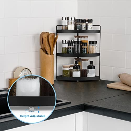 Corner Shelf 3 Tier Bathroom Countertop Organizer ，Kitchen Bathroom Countertop Perfume Trays for Dresser Cosmetic Makeup Organization Standing Shelves Space Saving Holder - Image 7