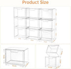 Purse Organizer for Closet,Clear Acrylic Display Case for Handbag Organizer, Purse Storage Box with Magnetic Door, Plastic Storage Bins for Book, Collectibles, Cosmetic (9 Pack) - Image 6