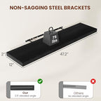 Vivelove Deep Floating Shelves 48x12” Set of 2, Black - Image 3