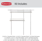 Rubbermaid Configurations Custom Closet Kit 3-6 Ft. Adjustable Metal Wire Shelving White Finish Expandable Organization System Hardware Included for Home Closet/Pantry/Laundry/Mudroom - Image 6