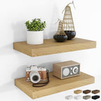 RICHFOCUS Bathroom Floating Shelves for Wall 2Pack|Oak|16" L by RICHFOCUS