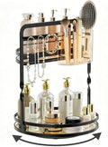 360 Rotating Makeup Vanity Organizer,Black 2-Tier Perfume Organizer by DUANFEE
