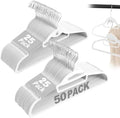 Velvet Hangers 50 Pack, S-Shaped and Stackable Felt Hanger(White) by UEAKPIC