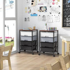 SYKIARIOL Rolling Cart with Drawers, 4-Drawer Utility Cart, Light Grey - Image 2