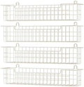 Spice Rack, 4-Pack Seasoning Organizer Wall Mount for Kitchen Storage Organization, Spice Holder Metal Shelf Saving Space for Cabinet, RV, Pantry, White by GUUKAR